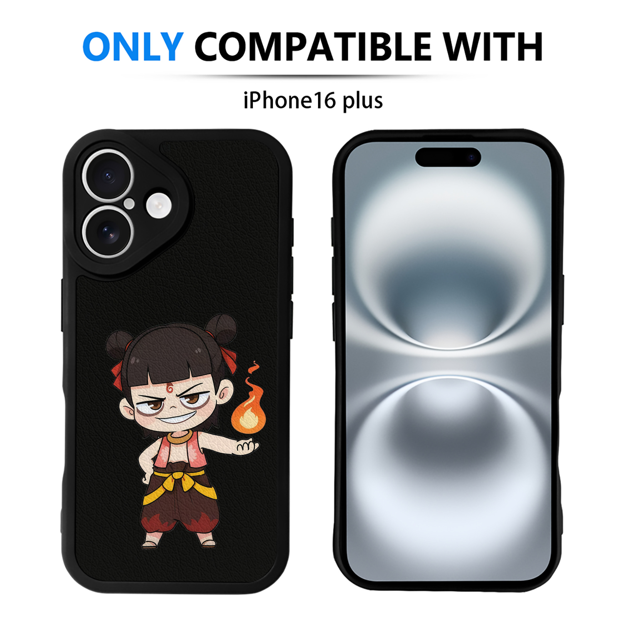（画像用） Ne Zha 2 ナタ 魔童の大暴れ 【iPhone 16シリーズ対応】シリコンスマホケース（レザー調） 材質：シリコン